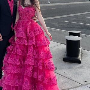 Hot Pink Prom dress. Size 2